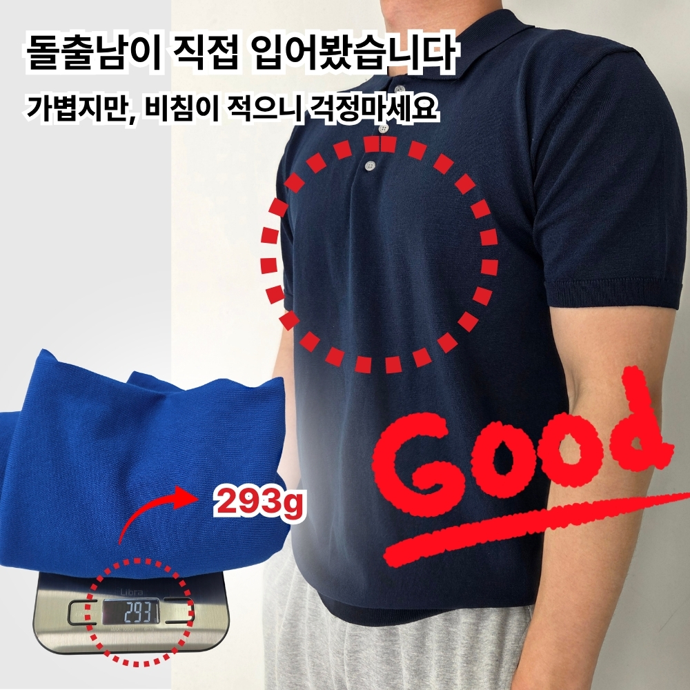 남자여름니트 남성 반팔 카라 라운드 브이넥 니트 3종 이미지 8