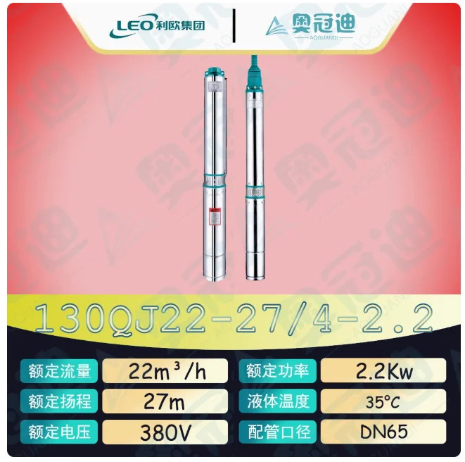 LEO QJ 깊은 우워터펌프 하이 리프트 스테인레스 스틸 3상 380V 100QJ15-90/24-7.5 130QJ22-27/4-2.2 130QJ22-33/5-3