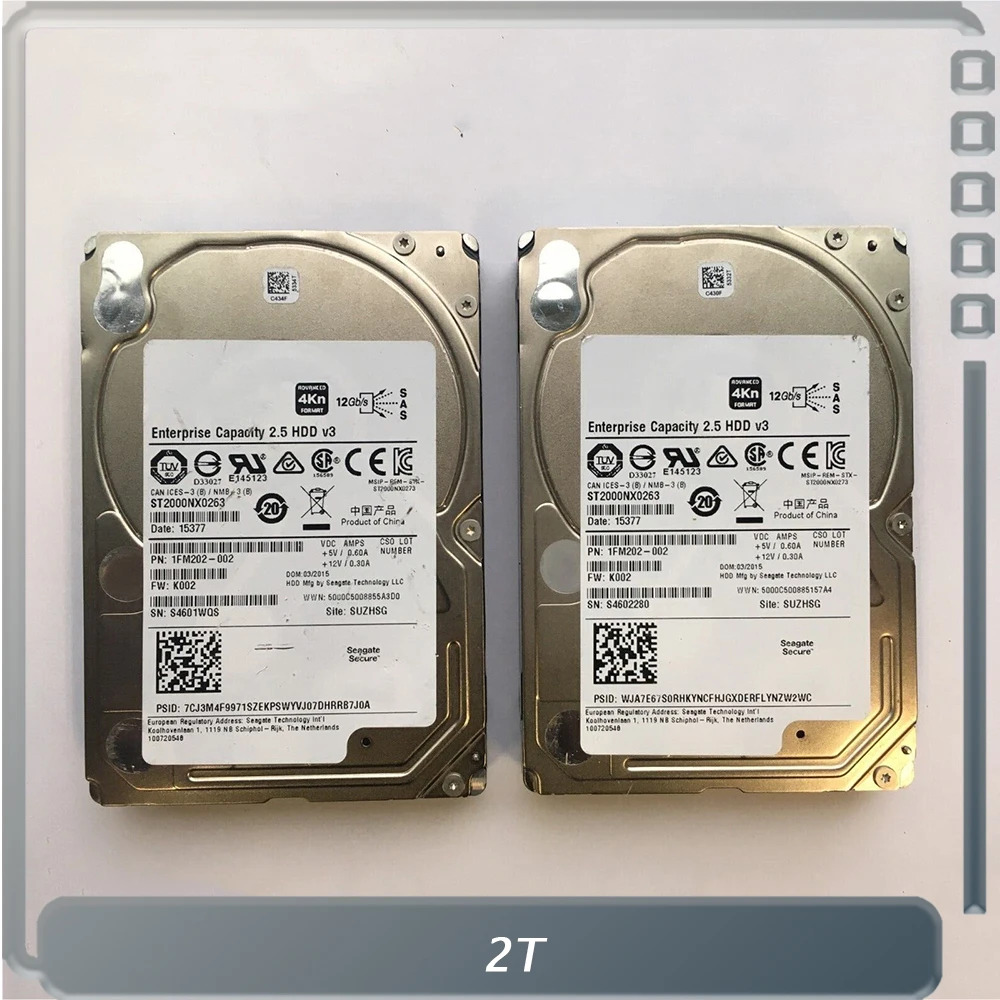 델 WPJ4T 2TB 7.2K SAS 12GB 2.5인치 128MB 하드 드라이브 ST2000NX0263용