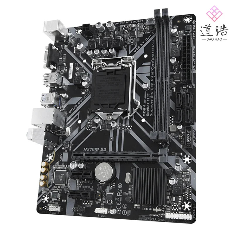H310M S2 마더보드32GB VGA 4xSATA3.0 LGA 1151 DDR4 마이크로 H370 메인보드 완전 작동 리퍼