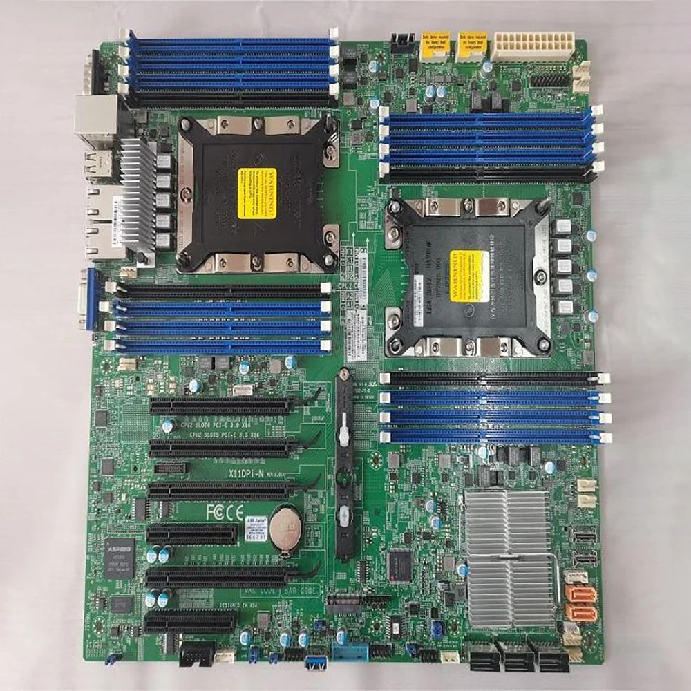 Supermicro 서버 마더보드듀얼 채널 LGA-3647 DDR4 2 PCI-E 3.0 NVMe x4 내부 포트 X11DPi-N