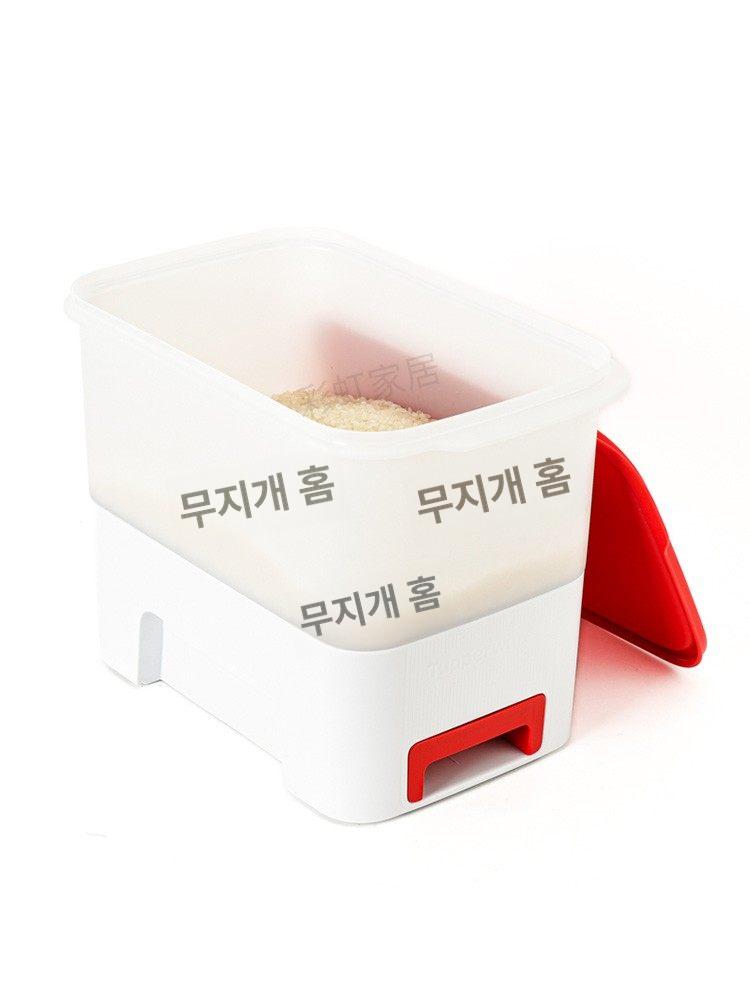 10kg 슬림쌀통 잡곡 쌀보관함 가정용 라이스 밀폐용기 보관통 곡물통 밀폐형 - 상세 이미지 3