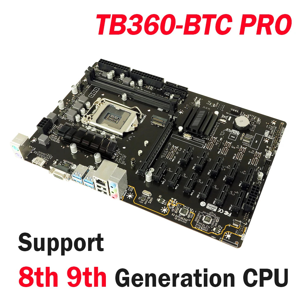 마이닝 마더보드 BIOSTAR TB360-BTC PRO 12 비디오 카드 LGA 1151 DDR4
