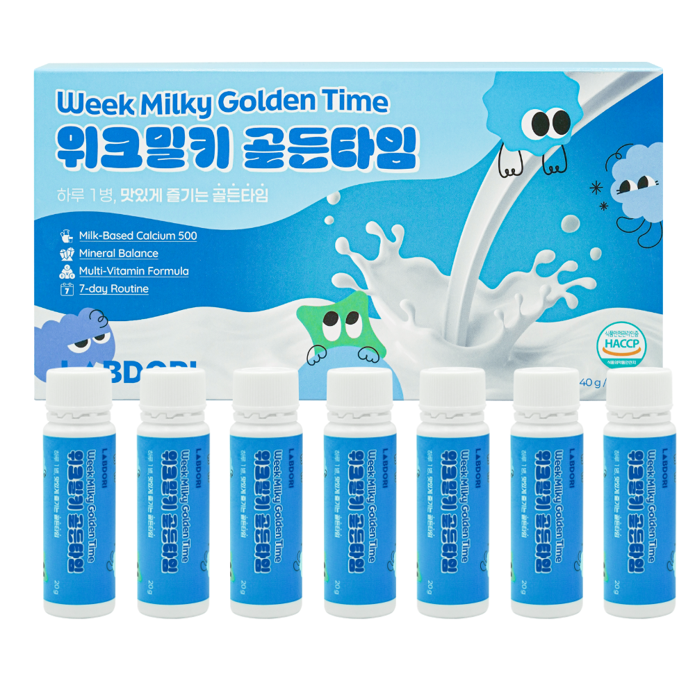 위크밀키 골든타임 어린이 청소년 우유 칼슘 마그네슘 복합 미네랄 비타민 140g, 1개 - 상품 이미지