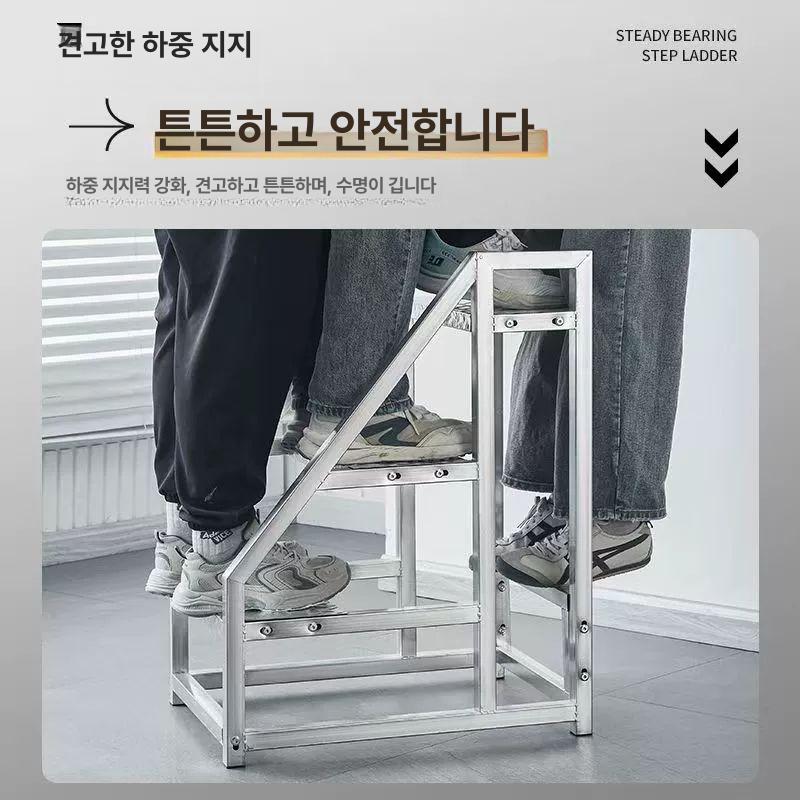 간이 철계단 휴대용 이동식 바퀴 사이즈 발판 산업용 작업대 안전 철제계단 공사용 - 상세 이미지 3