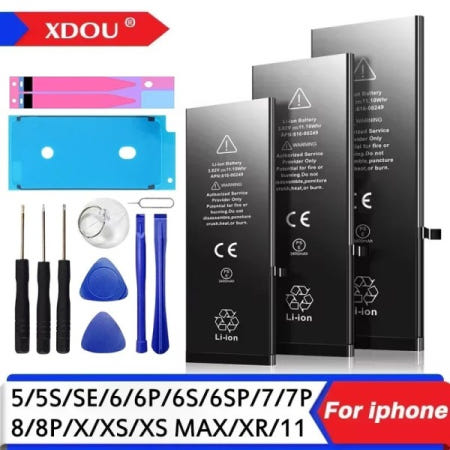 iPhone SE 5 6 6S 5S 7 8 Plus X Xs Max Xr 11 Pro 휴대 전화 용 제로 사이클 고품질 배터리 무료 도구 스티커 포함