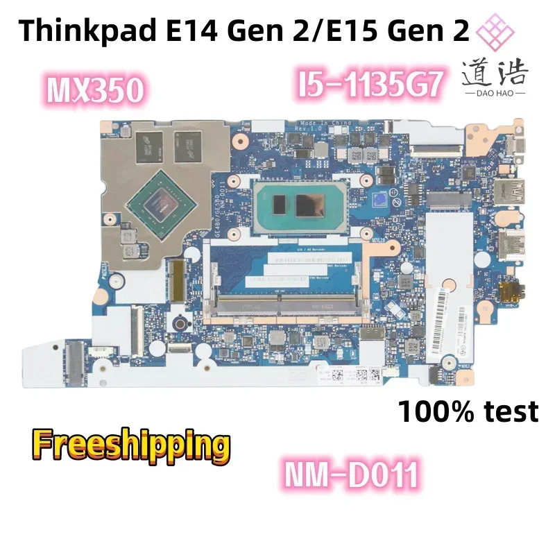 NM-D011 Lenovo호환 Thinkpad E14 Gen 2/E15 2 노트북 마더보드 GE4B0/GE5B0 5B21C71887 I5-1135G7 CPU MX350 GPU D