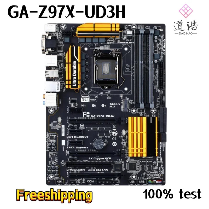 GA-Z97X-UD3H 마더보드32GB M.2 USB3.0 USB2.0 SATA III LGA 1150 DDR3 Z97 메인보드 완전 작동 리퍼