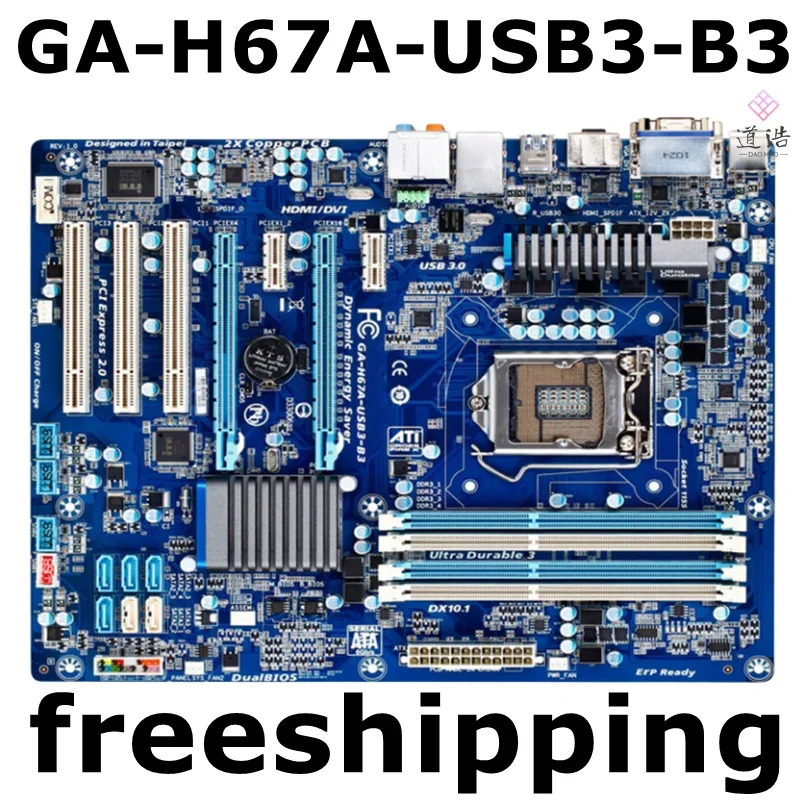 GA-H67A-USB3-B3 마더보드32GB LGA 1155 DDR3 H67 메인보드 완전 작동 리퍼