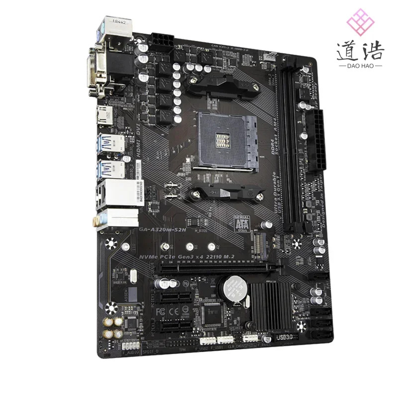 Fo GA-A320M-S2H 마더보드 32GB VGA DVI HDMI M.2 AM4 DDR4 A320 메인보드 완전 WorkMA 리퍼