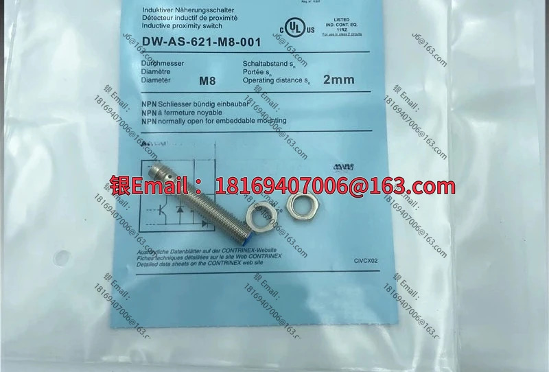 2pcs 유도 스위치 DW-AS-621-M8-001 3핀 플매트 카펫 러그NPN 정상 개방 10-30V 센서