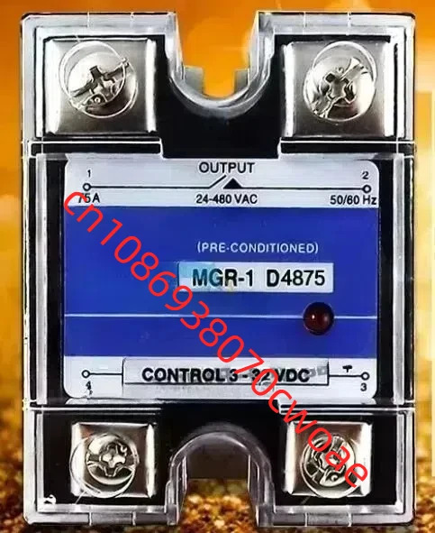 Mager 새 원본 단상 솔리드 스테이트 릴레이 SSR MGR-1 D4875 75A DC-AC 24-480VAC 3-32VDC