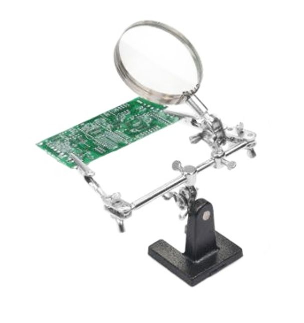 납땜 인두기 고정대 PCB 회로기판 용접 작업대 돋보기 스탠드 클립 홀더 브래킷 지지대 LED 조명 - 상품 이미지