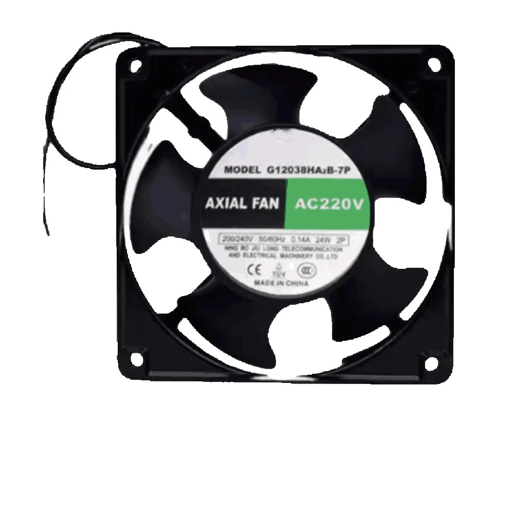 Originai G12038ha2b-7p 220v 0.14a 24w 120x120x38mm 2 와이어 팬 정상 작동 리퍼