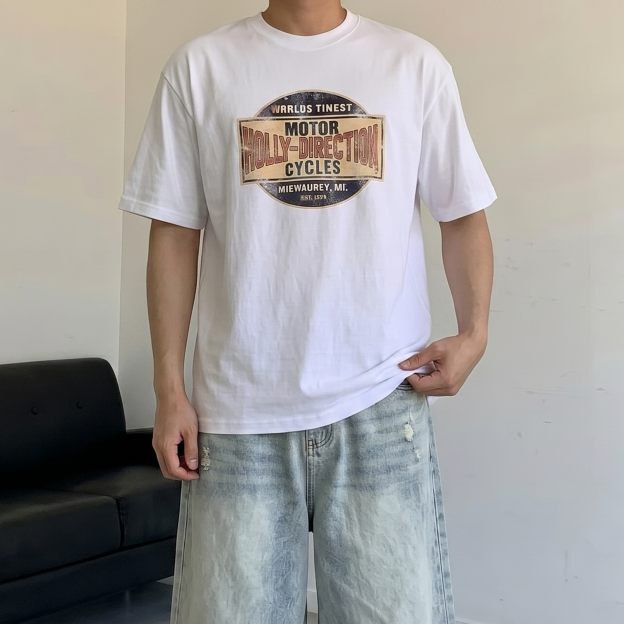남자오버핏반팔티 어깨넓어보이는 프린팅반팔티 이미지 3