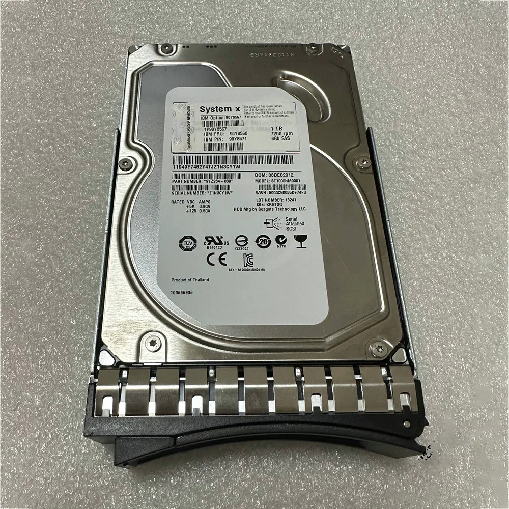 IBM 서버 하드 X3650 M4 M5 90Y8567 90Y8568 90Y8571 1T 7.2K SAS 3.5