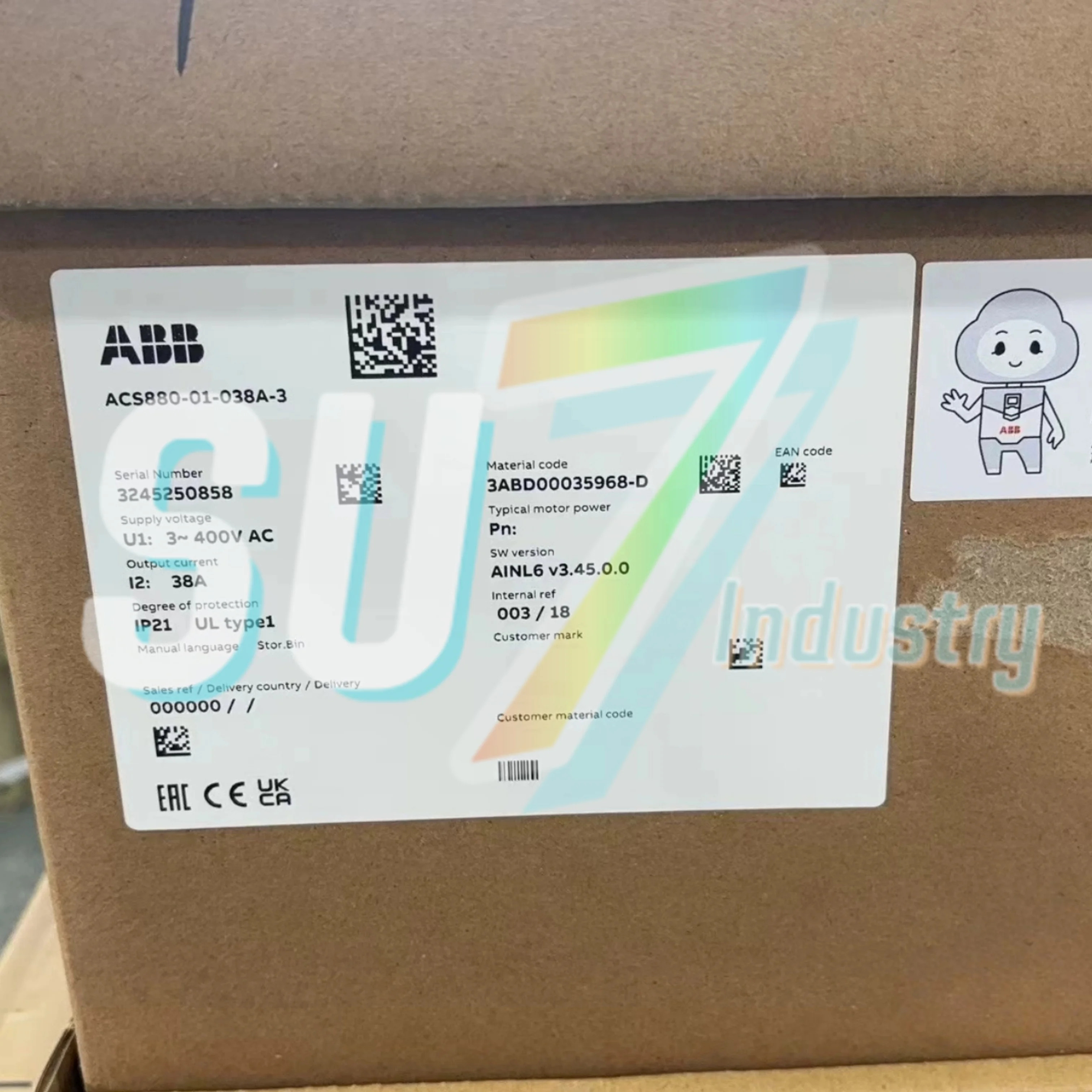 ACS880-01-032A-3 ACS880-01-038A-3 주파수 변환기 원본