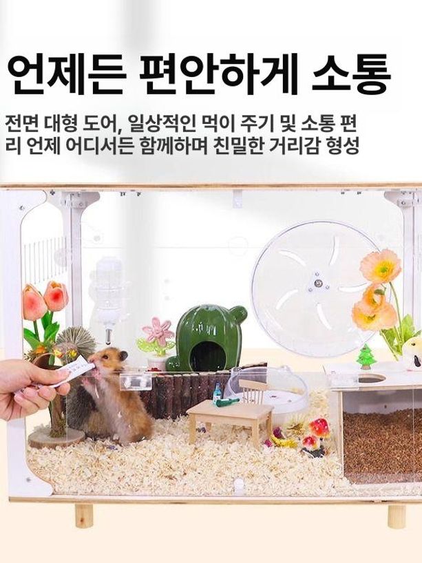 투명 아크릴 사육장 케이지 애완동물 은신처 관찰 놀이터 박스 - 상세 이미지 5