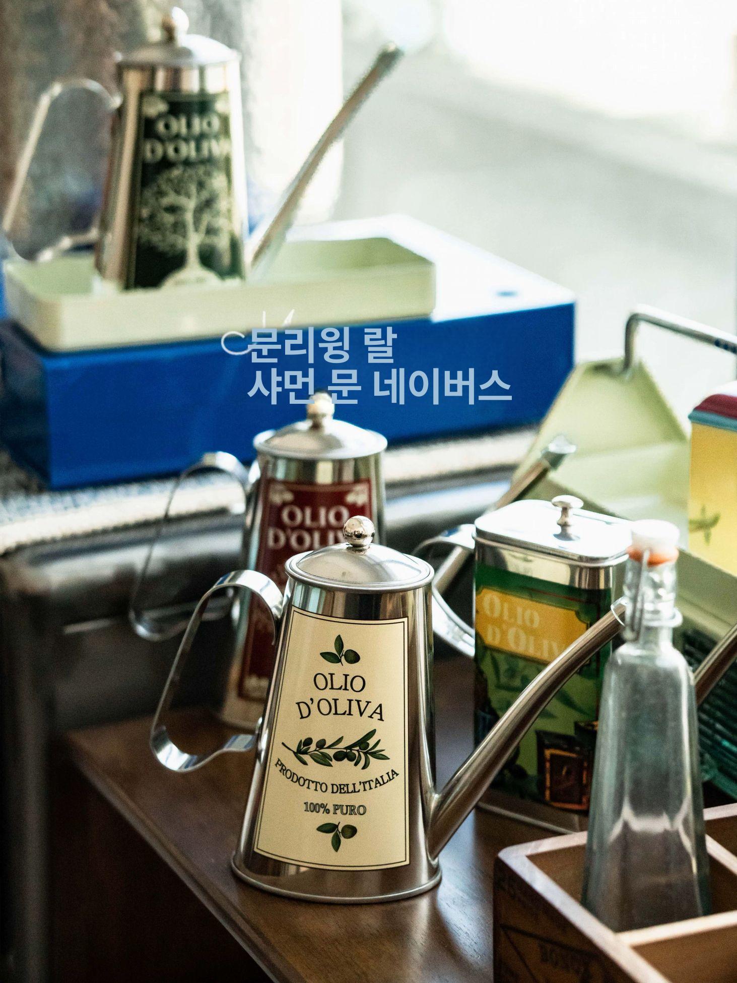 금색 스테인레스 오일병 대용량 기름 양념통 조미료 저장 주방용기 - 상세 이미지 2