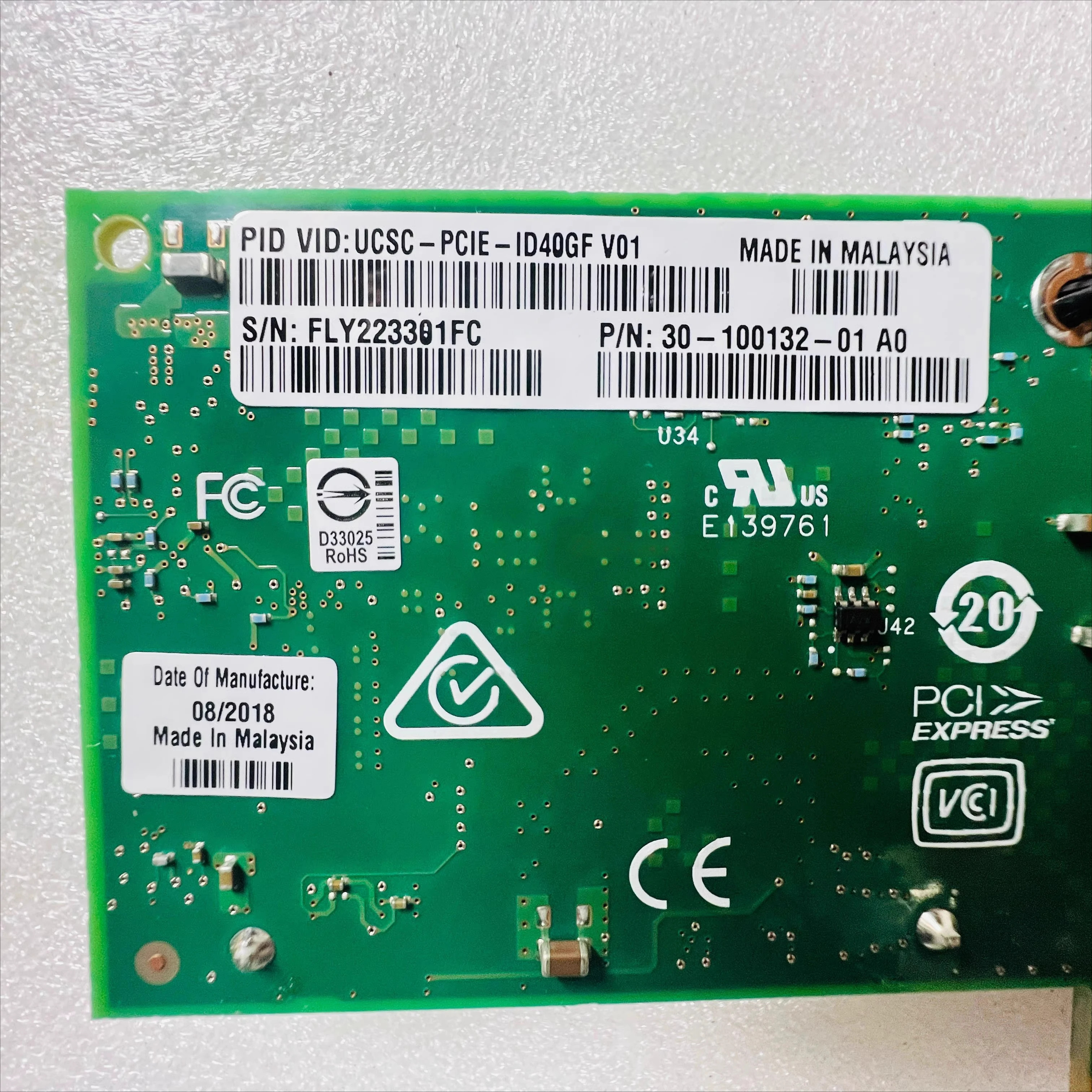 intel호환 XL710-QDA2 듀얼 포트 40G기가비트 파이버 네트워크 인터페이스 카드 Cisco UCSC-PCIE-ID40GF용