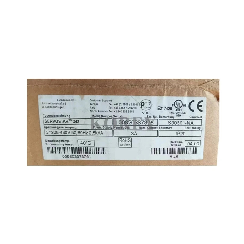 드라이버 SERVOSTAR 343 S30301-NA 원본