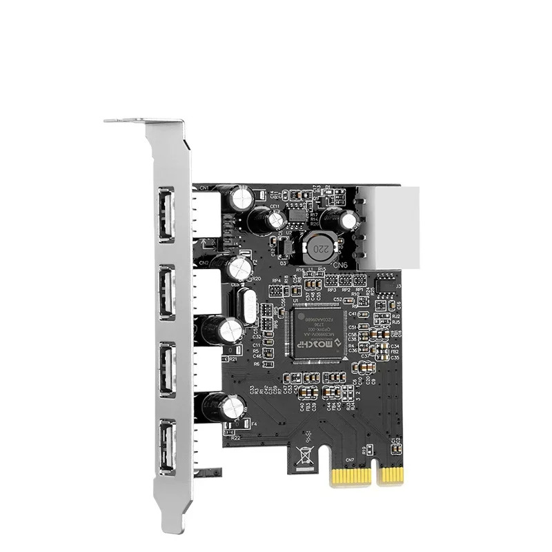 PCIE 4 포트 USB 2.0 확장 카드 PCI-E 어댑터 2U 소형절반 높이 배플 허브 Botnet
