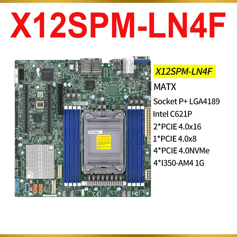 슈퍼마이크로 서버 마더보드 X12SPM-LN4FM- DDR4-3200MHz C621A LGA-4189 10XSATA 3