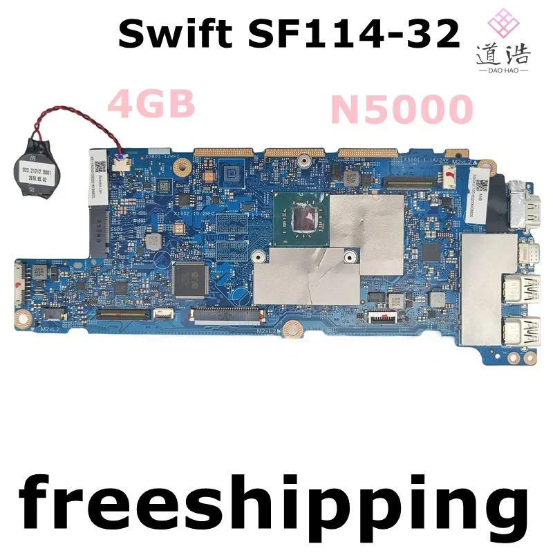 17897-1M Acer Swift SF114-32 노트북 마더보드 NBGXU11001 448.0E605.001M N3500 4GB 메인보드 완전 작동 리퍼