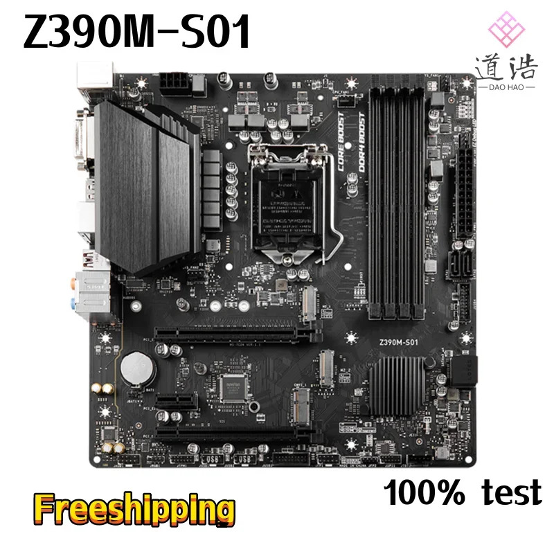 Z390M-S01 마더보드128GB M.2 LGA 1151 DDR4 마이크로 Z390 메인보드 완전 작동 리퍼