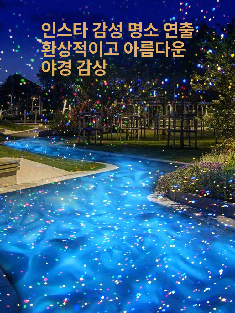 LED프로젝션조명 별빛 오로라 무드등 움직이는 영상조명 캠핑 감성 취침등 수면유도 밤하늘 별 패턴 리모콘 인테리어 - 상세 이미지 3