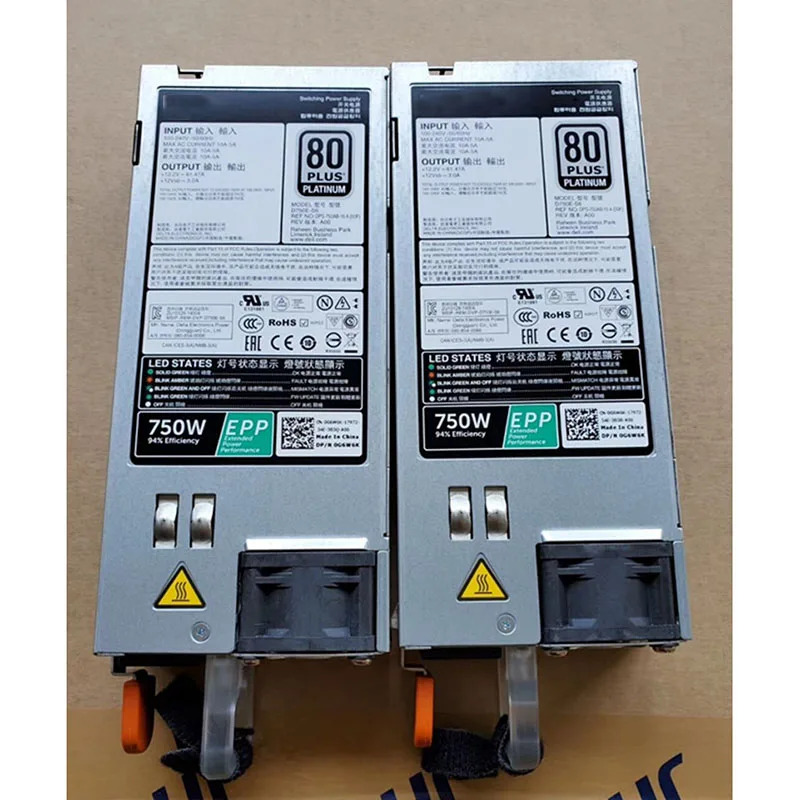 Dell R530/R630/R730/R730XD/R740/T630 750W G6W6K D750E서버 전원공급장치전리퍼