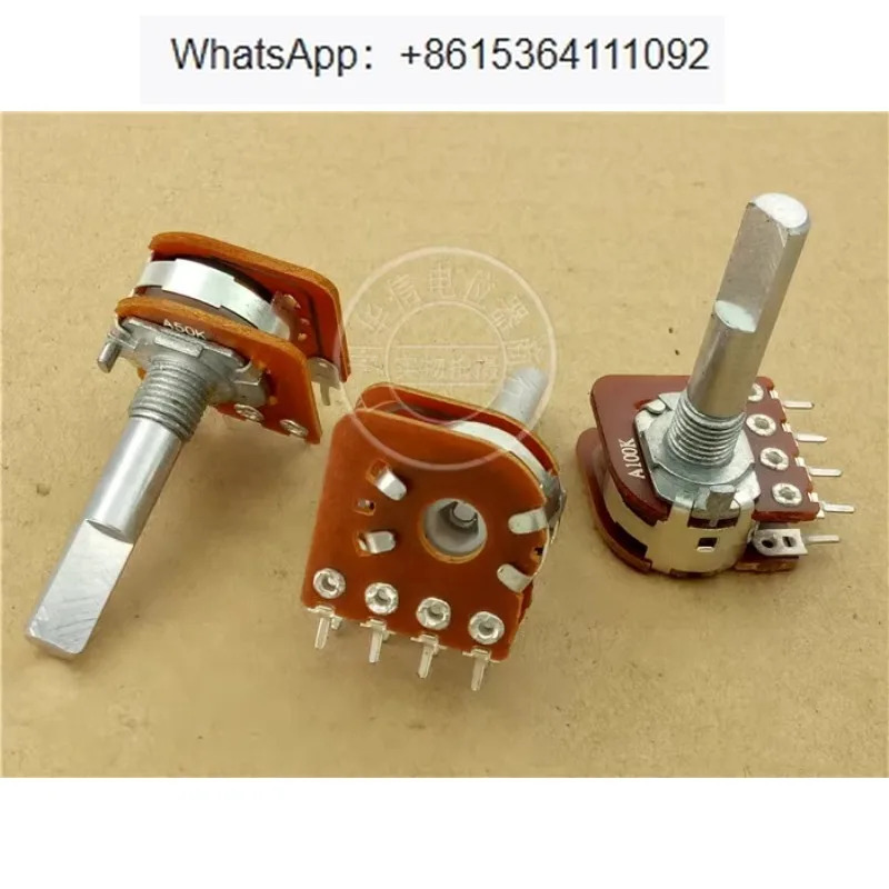 10Pcs 148 더블 탭 전위차계 A50K A100K A250K 핸들 30MMF 스텝 41 포인트 8 피트