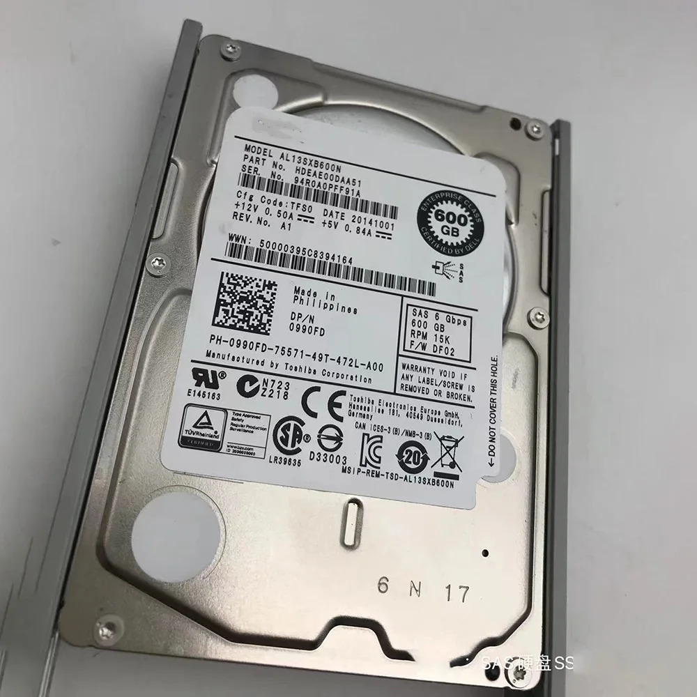 DELL 600G SAS 6G 15K 2.5인치 990FD 0990FD R440 R641 하드 600GB