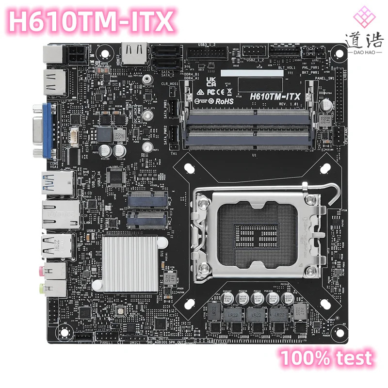 ASRock호환 H610TM-ITX 마더보드 M.2 LVDS LGA 1700 I3 I5 I7 I9 CPU DDR4 리퍼 완료 Mini-ITX H610 메인보드 64GB