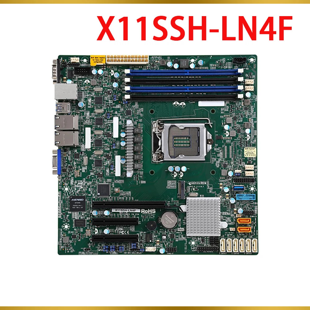 Supermicro 단일 소켓 서버 E3-1200v6v5 C236 쿼드 GbE LAN M.2 SATA3 LGA1151 X11SSH-LN4F서버 마더보드