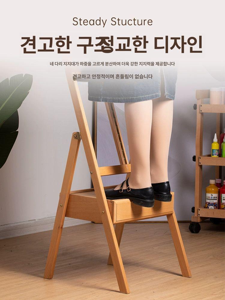 거치대 탁상용 나무이젤 받침대 접이식이젤 스케치 탁상이젤 서랍 미술학원 조절 - 상세 이미지 4