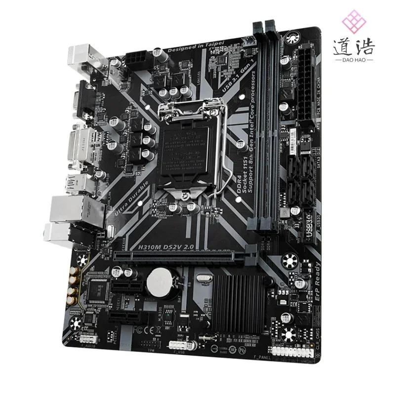 H310M DS2V 2.0 마더보드 32GB VGA DVI 4xSATA3.0 LGA 1151 DDR4 마이크로 H310 메인보드 완전 작동 리퍼