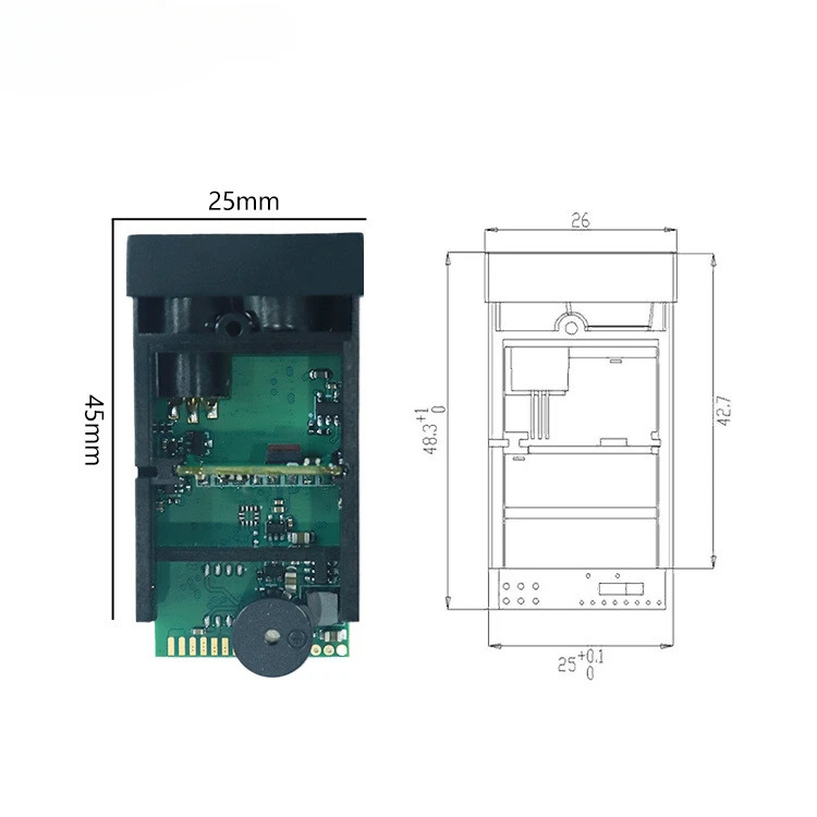 M88B-40m 레이저 센서 10HZ 고정밀 거리 측정 모듈 30미터