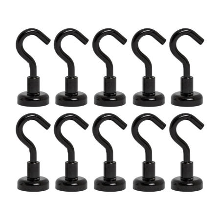 후크자석 고리자석 블랙 초강력 네오디움 후크 자석 16mm 1SET(10P)