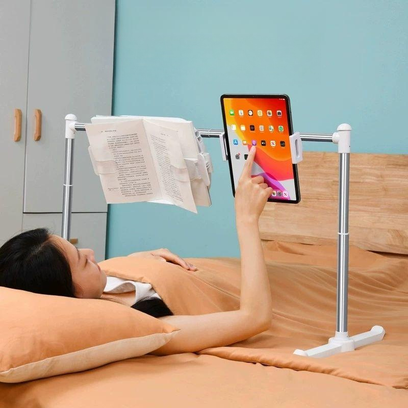 태블릿 휴대폰 침대거치대 각도조절 집게형 자바라 핸드폰 받침대 - 상품 이미지