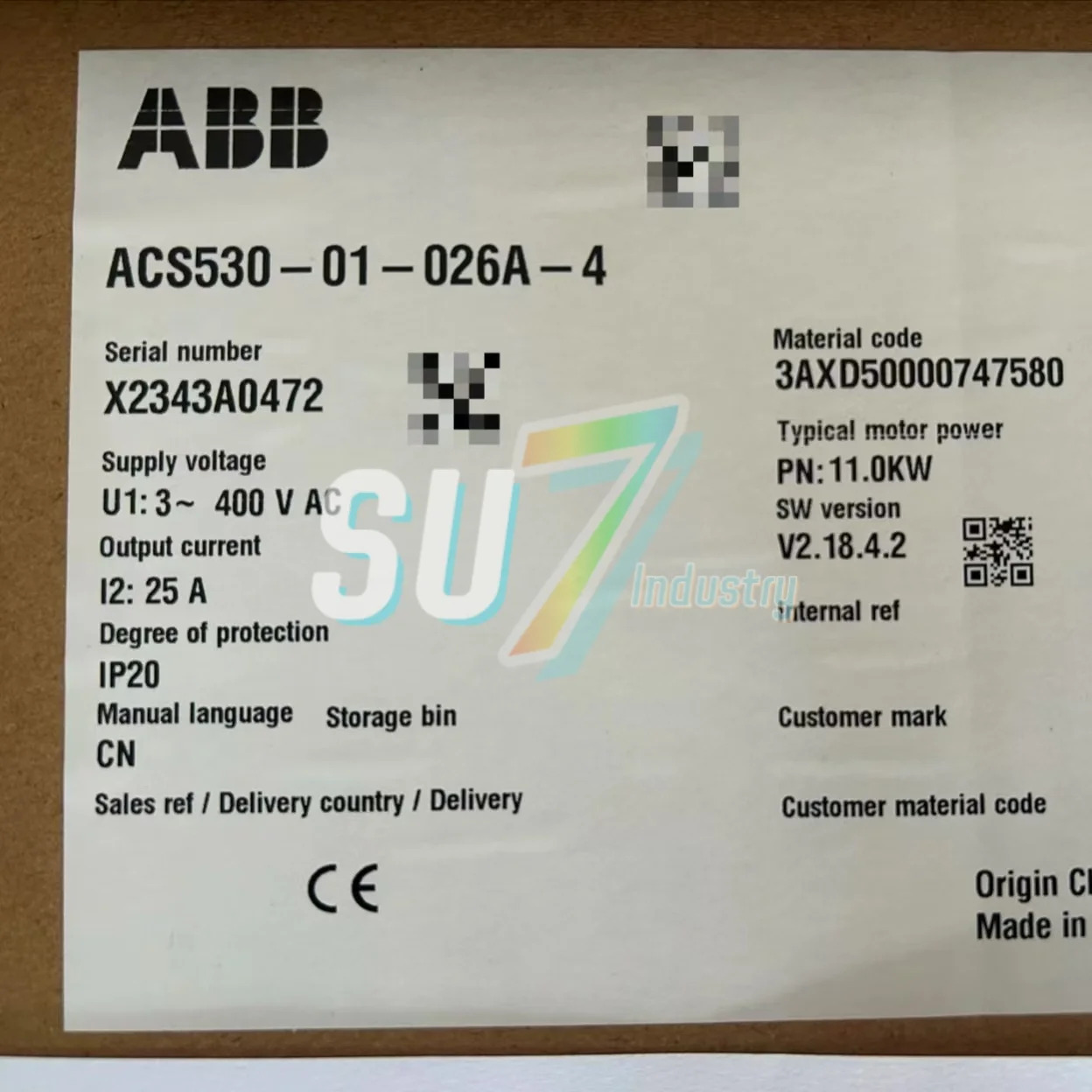 ACS530-01-018A-4 ACS530-01-026A-4 내 주파수 변환기