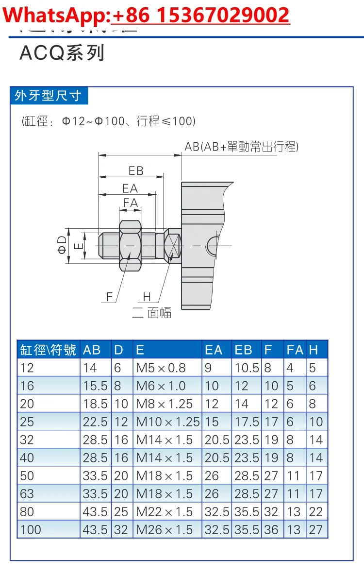 실린더 ACQ12/16/20/25/Amp