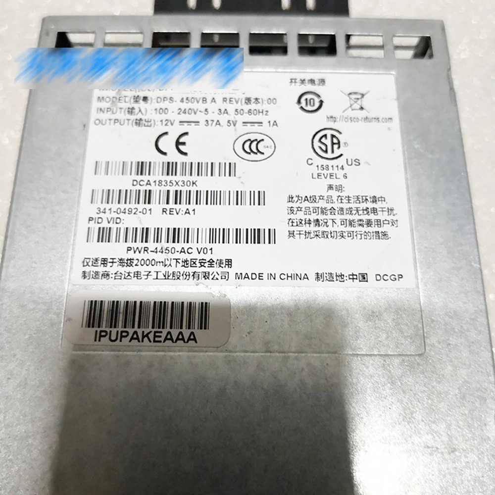 ISR4451/K9 시리즈 스위치리퍼되는 전원공급장치 341-0492-01 PWR-4450-AC