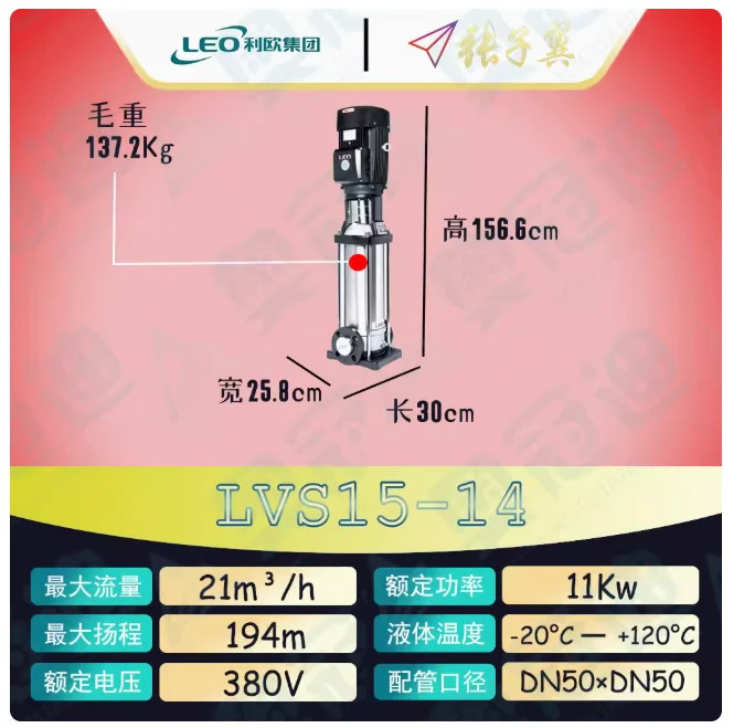 LEO LVR/LVS15 스테인레스 스틸 수직 다단식 워터 펌프 LVR15-14 LVS15-14 LVR15-17 LVS15-17