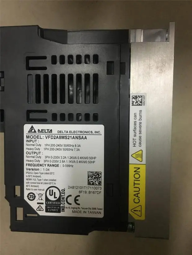 델타 주파수 변환기 MS300 VFD2A8MS21ANSAA 0.4KW220V 오리지널 포장