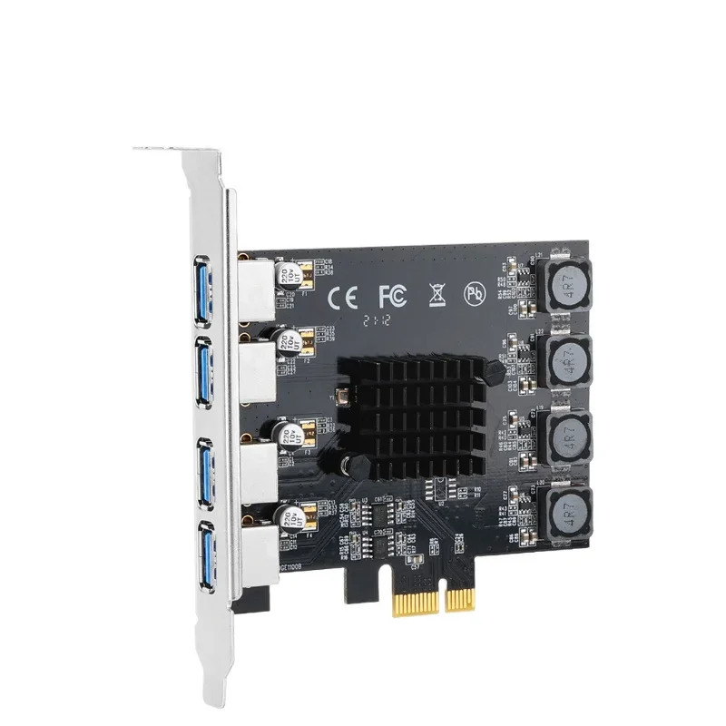 PCIE 4포트 USB 3.0 어댑터 카드 PCI-E-4포트 확장 전원 드라이브가 없는 MAC OS