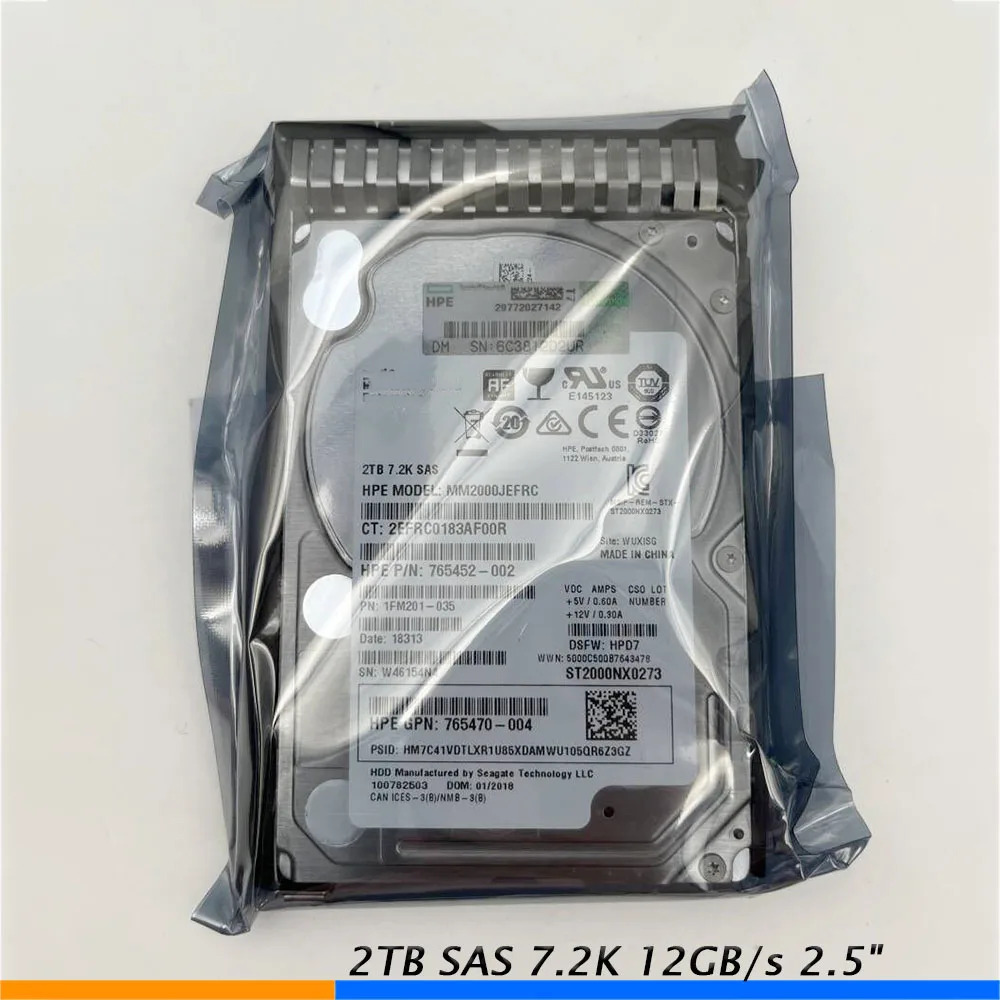 hp호환2TB 765466 -B21 765873 -001 765470 -004 2T SAS 7.2K 12G 2.5 G8 G9 G10 서버 하드