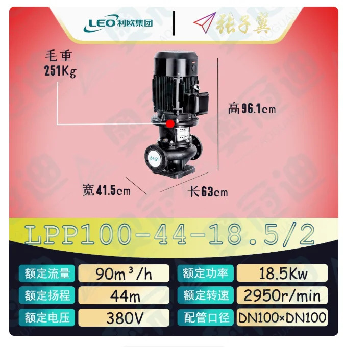 LEO LPP 바닥판이 없는 수직 파이프라원심 순환 펌프 LPP100-44-18.5/2 100-38-15/2 100-32-22/2 100-30-18.5