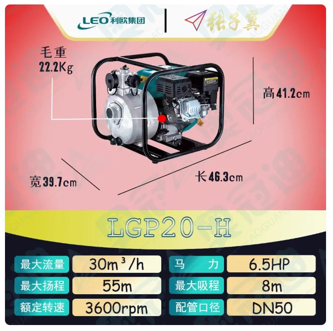 LEO LGP 자체 프라이밍 하이 리프트 가솔린 엔진 파워 워터 펌프 LGP10 LGP15 LGP20-C LGP30-C LGP40 LGP20-H LGP20-2H