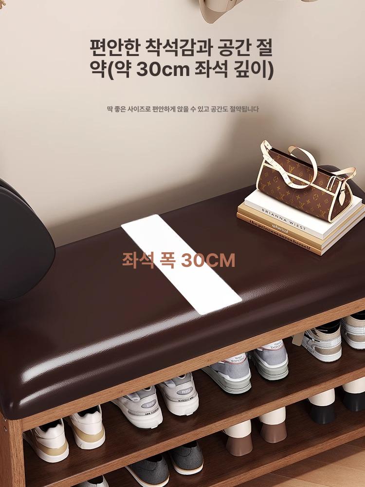 강아지 신발장 현관 수납장 슈벤치 애견용 호두색 다크커피 다용도 선반 - 상세 이미지 3